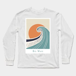 Minimal Retro Vintage Sweeping Wave at Sunset Long Sleeve T-Shirt